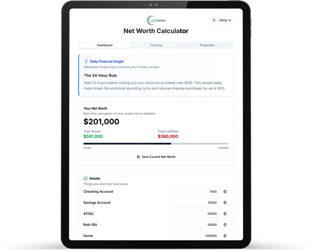 CAPitalize Net Worth Calculator